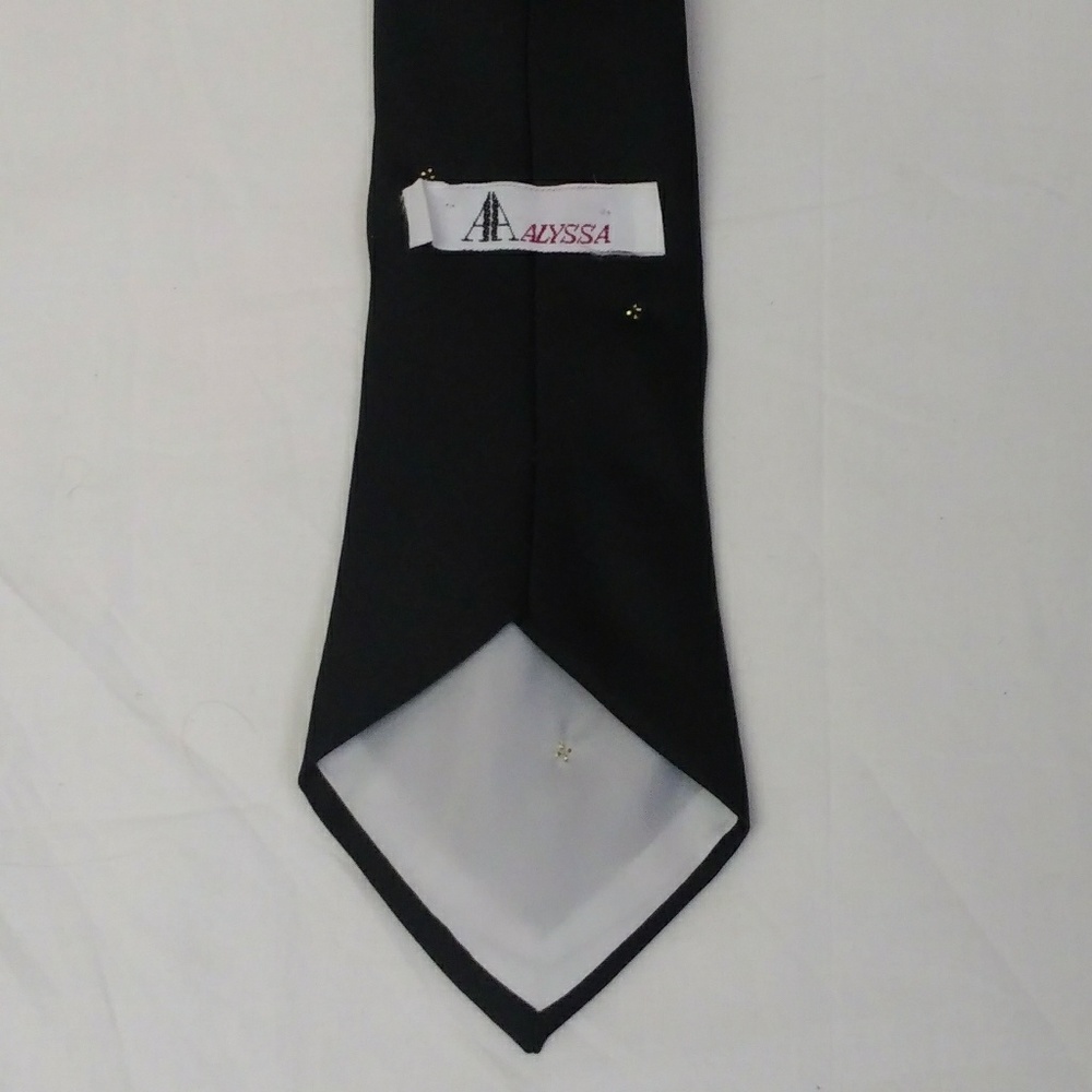 Vintage Rose Bud Pearl Black Tie Alyssa - Picture 2 of 5